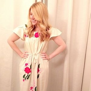 SOLD Vintage Handmade Embroidered Maxi Dress